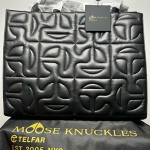 ALL LEATHER Moose Knuckles x Telfar Quilted Large Shopper Black Brand New w tags